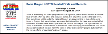 Oregon Firsts